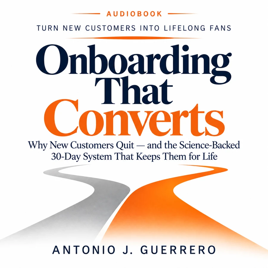 Square audiobook cover for Onboarding That Converts